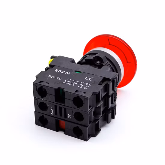 Push Button Switch La155 Wl155 Button, Xb5 Button, 22mm Plastic Emergency Stop Button with LED with Lamp Maintained